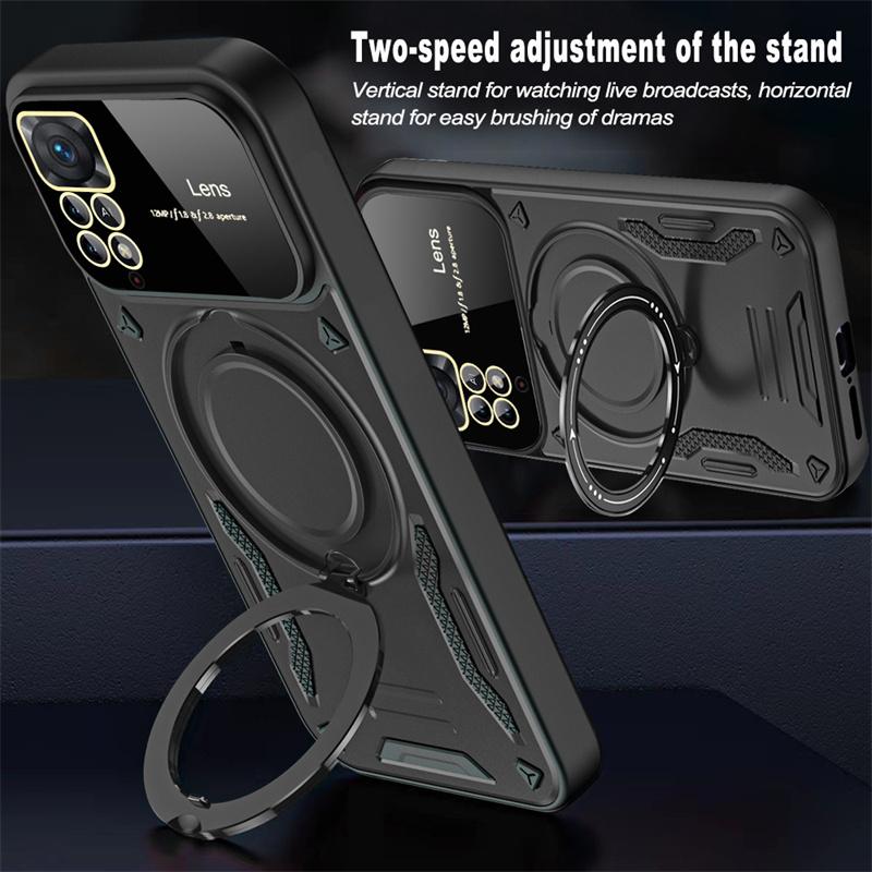 For Redmi Note11 Pro 11Pro Case Magnetic Ring Bracket Bumper Armor Phone Cases for Xiaomi Redmi Note 11 11S 4G Back Cover