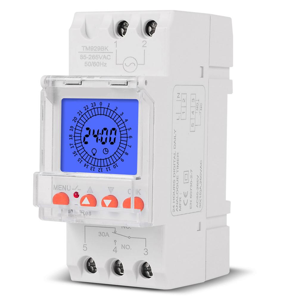Digital LCD Display 24 Hours Electronic Time Clock 85 265V Hours Programmable Intelligent Analog Timer Switch with 15