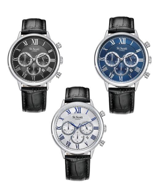 

[ST.SCOTT LONDON] ST.SCOTT LONDON Мужские кожаные часы-хронограф Osiris ST3051L ST3051L-SLB