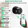 Smart Door Knob Fingerprint Lock 4-in-1 Keyless Entry (Fingerprint/App/Code/Key) Biometric Door with Auto-Lock Easy Install for Home/Bedroom/Office