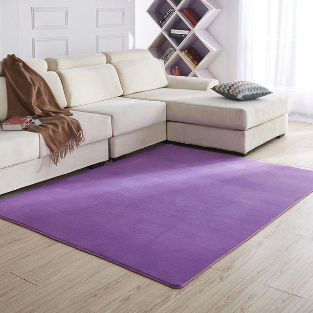 Soft Coral Carpet Solid Color Thickened Floor Mat Washable Children 'S Crawling Blanket Tatami Mat
