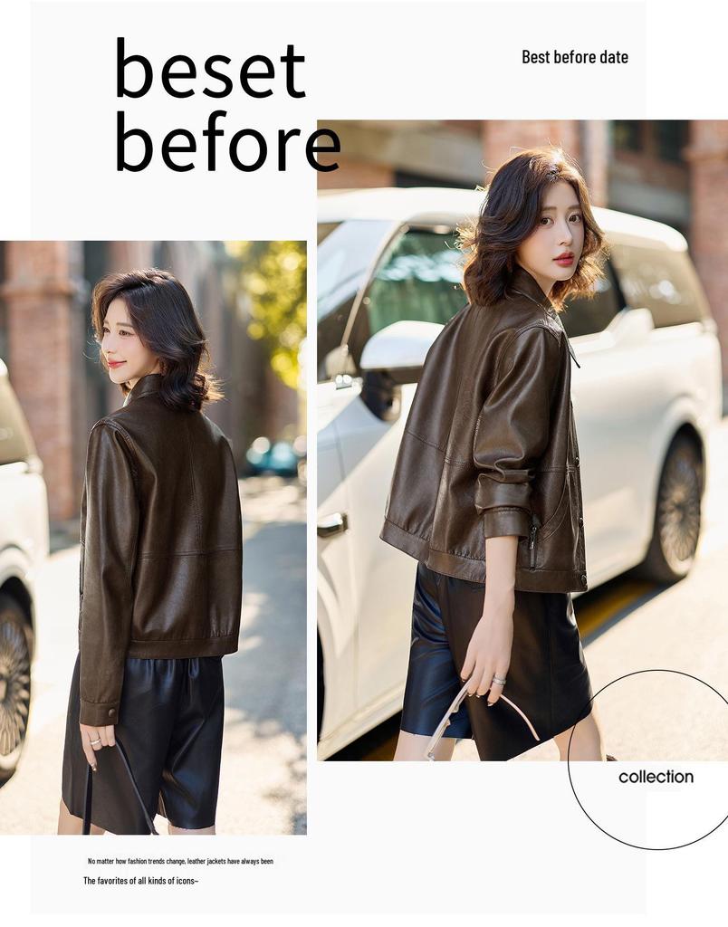 2025 Autumn/Winter Korean Style Genuine Sheepskin Jacket with Turn-Down Collar - Casual, Loose, and Versatile