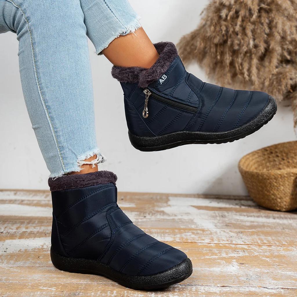 Fashion Snow Women Boots Comfortable Women's Boots Waterproof Women Shoes Zipper Shoes Woman Soft Fur Women's Winter Boots Botas Mujer