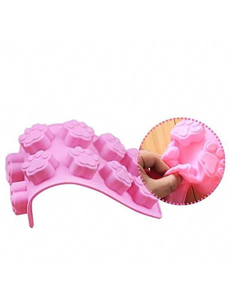 1Pcs Animal Dog and Cat Bone and Paw Print Silicone Baking Pan flexible Baking Mold Dog Puppy Treat Cookie Pet Oven safe cake