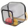 2 Pack Square Metal Mesh Fruit Basket, Portable Metal Picnic Baskets with Wood Handle, Mesh Storage Organizer Basket
