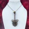 Ammonite Fossil Real Gemstone Pendant Copper Wire Wrapped Pendant Guitar Jewelry