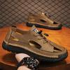 2025 new large size sandals men's summer soft-soled cool slippers men's casual breathable beach shoes men's outdoor