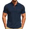 European, American Summer New Solid Color Men's Short Sleeves In Stock, Casual Business Sports Lapel Polo Shirt