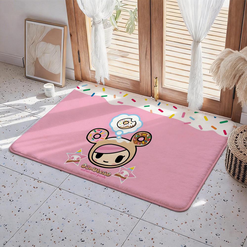 Character T tokidoki Floor Mat Eco Flannel Doormat Non Slip Odorless Indoor Floor Rug Soft Short Plush Home Mat