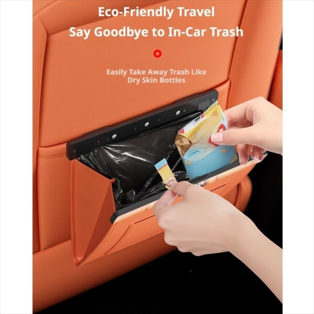 Waterproof Car Garbage Bag Leather Seat Hanging Trash Can Magnetic Adsorption Storage Bag  Gift