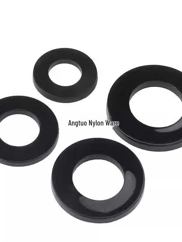 White and Black Nylon Flat Washers - Plastic Gaskets for Screws