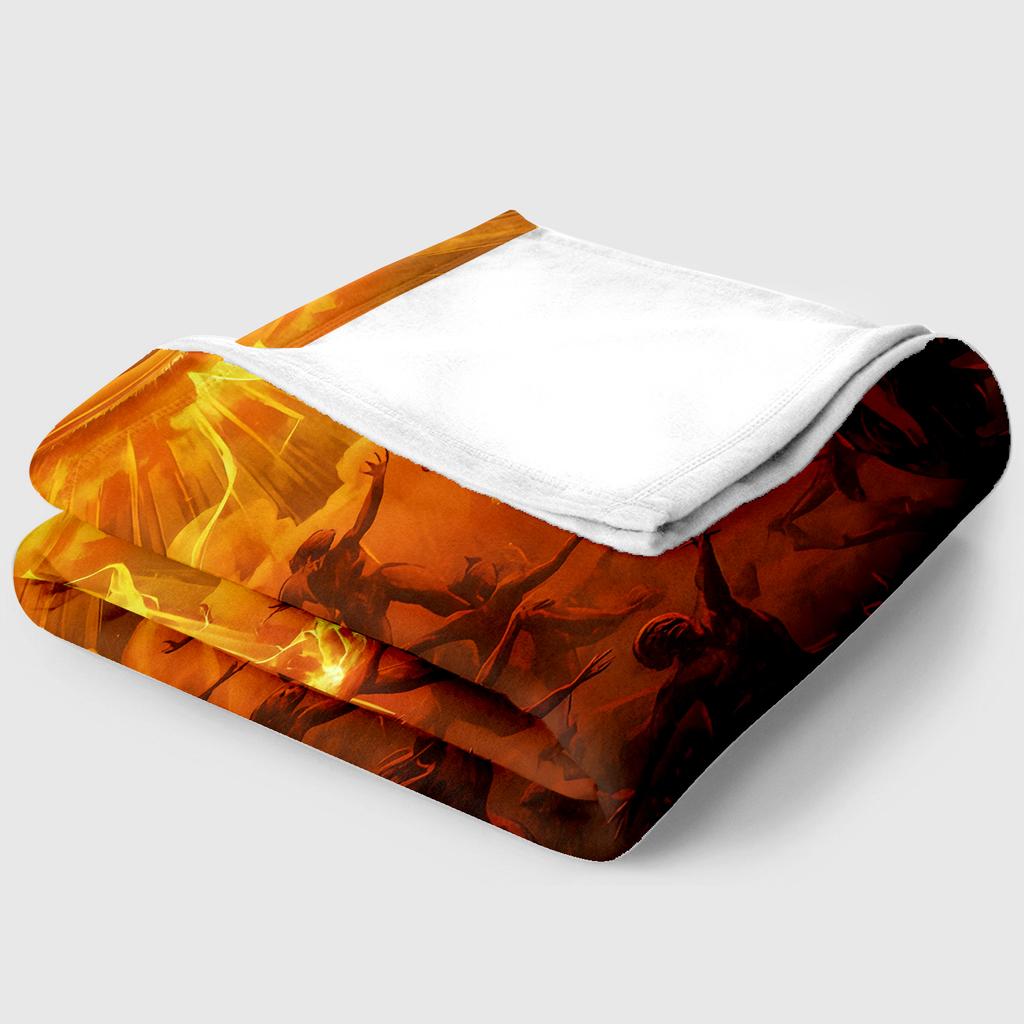 The Eye of The Demon Flannel Thin Blanket Soft Warm Blanket for Bedroom Living Room Bed Travel Camping Picnic Gift Customizable