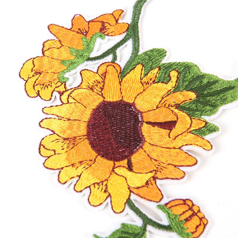 Sunflower Iron On Patch Embroidered Clothes Patch For Clothing Garment Apparel
