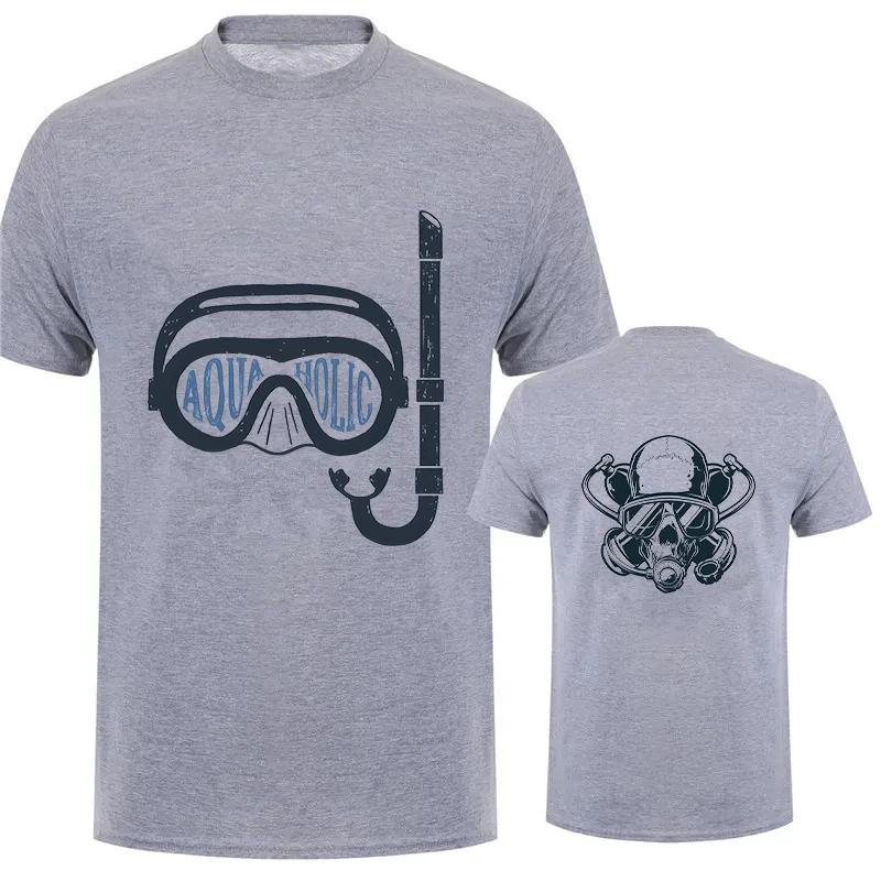 Summer Causal Shirt Scuba Diver Twinset Diving Print Men's Brand T-shirts Scuba Diver Design Breathable Men Women Street Tshirts