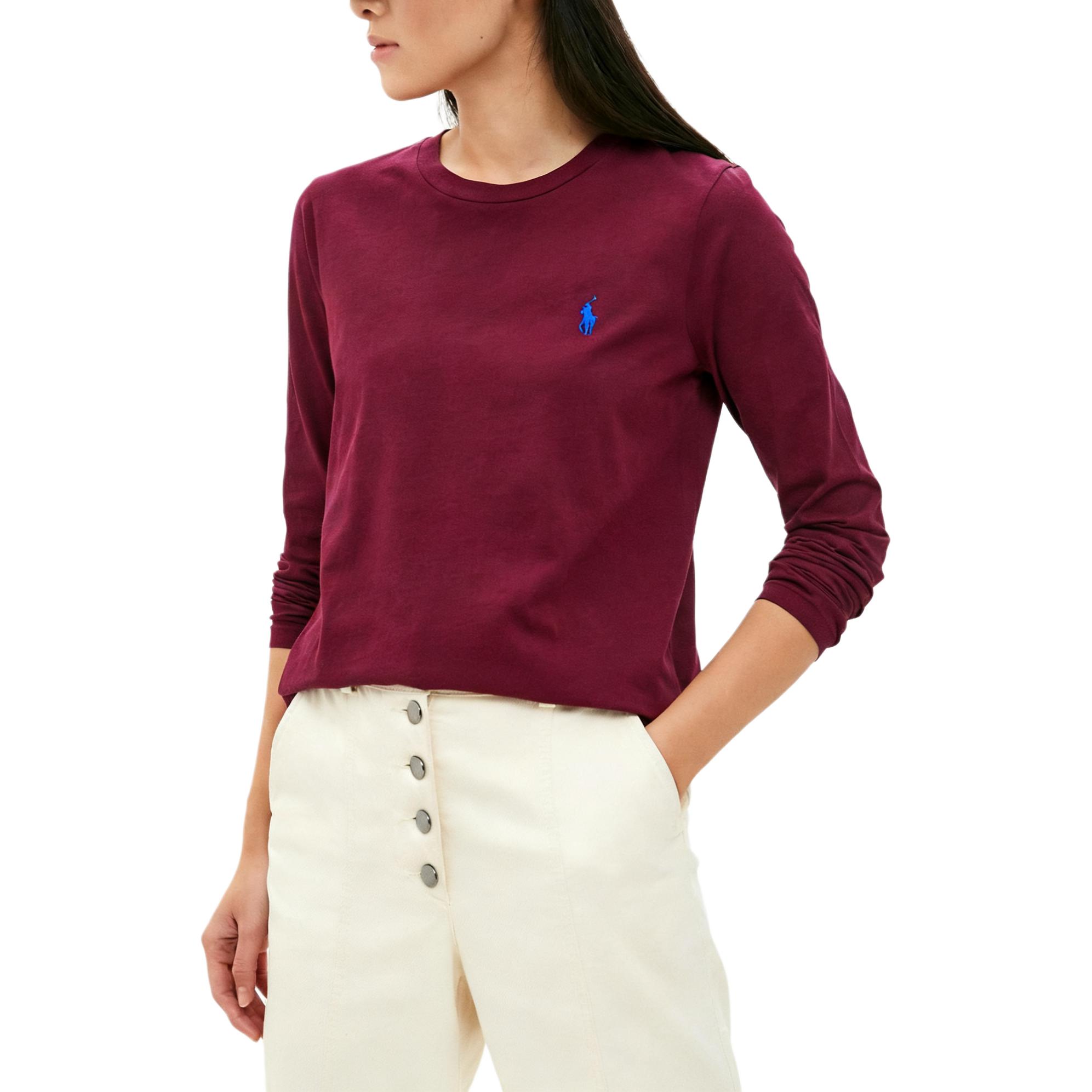 

Polo Ralph Lauren Футболка женская с длинным рукавом и круглым вырезом, вышитый логотип маленькой лошади, хлопок, 211757946-009 M