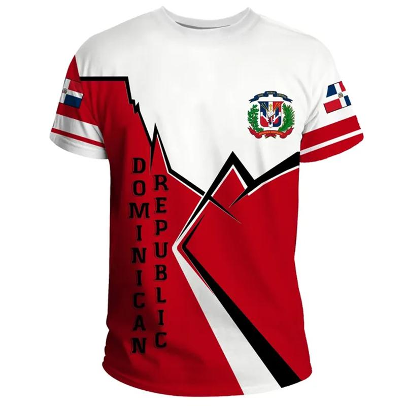 Dominican Republic Flag Map 3D Printed T Shirt For Men Clothes Fashion Male T-Shirt National Emblem Tshirt Independence Day Tee