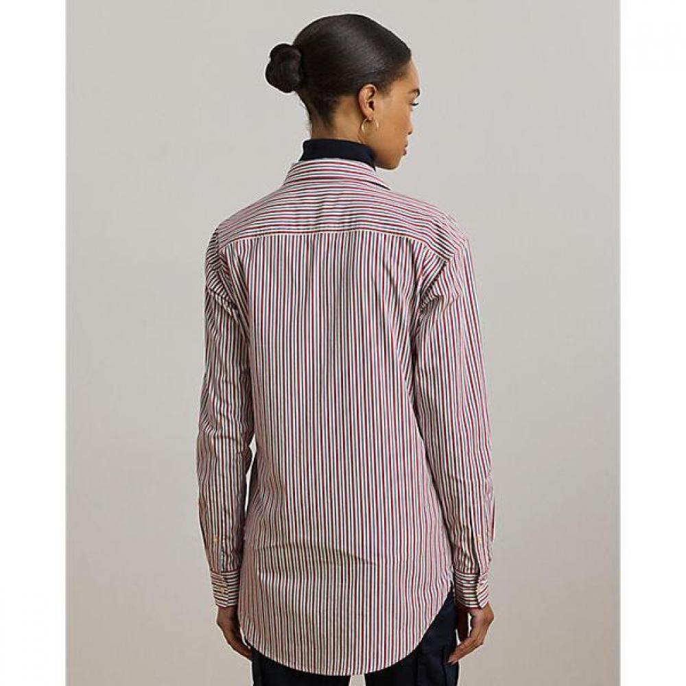 Camisa de tela a rayas de corte relajado de Lauren Ralph Lauren Wmlrshts6820450410 