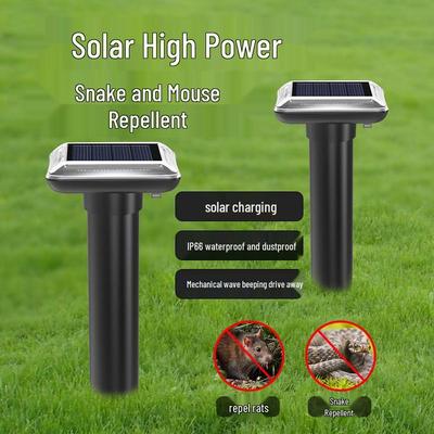 Repelent cu ultrasunete pentru șoareci și șerpi, alimentat solar, cu vibrații și buzzer, pentru utilizare în exterior