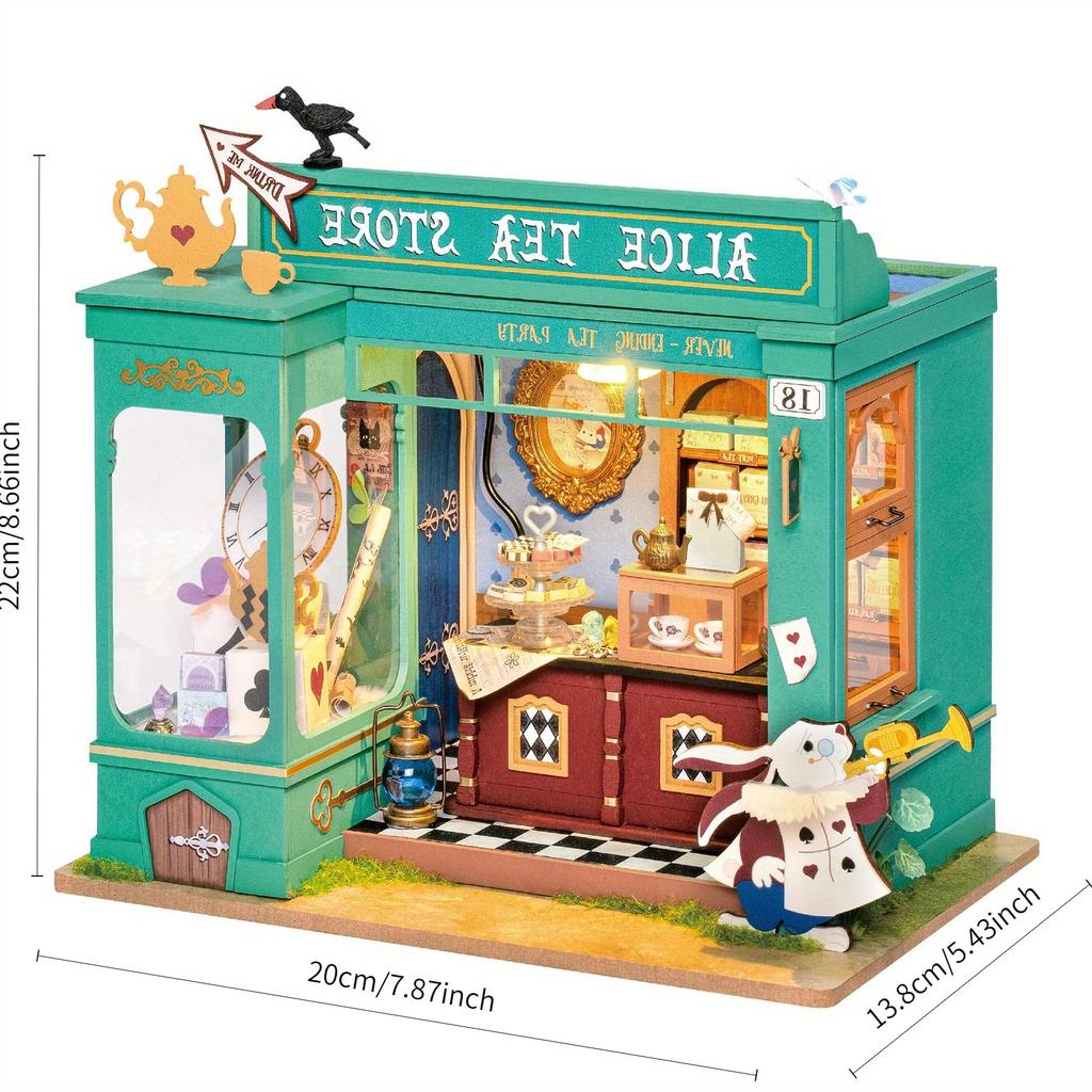 ROBOTIME Rolife 3D Puzzles Alice's Tea Store DIY Miniature House Kit DG156