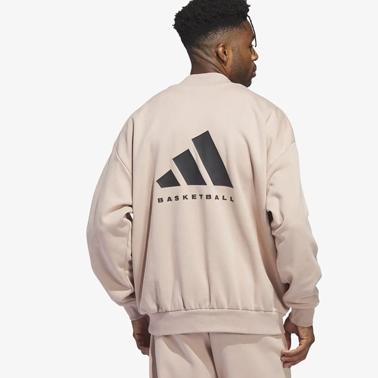 Adidas Sweatshirts Unisex Pearl Smoke Gray Crew Neck Moderate Regular IM8422