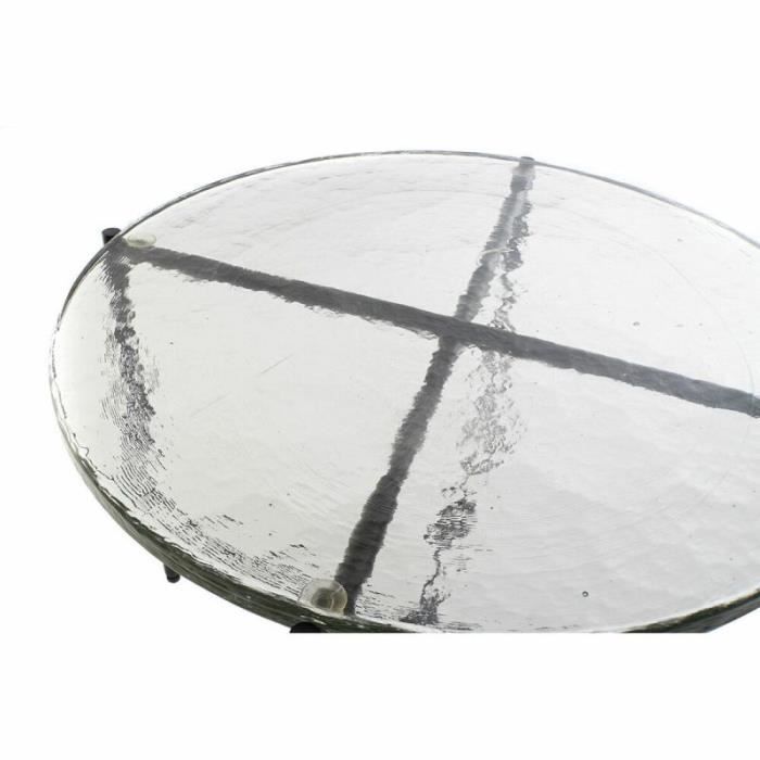DKD Home Decor Příruční stolek Sklo Černý Kov Moderní (50 x 50 x 42 cm) - 8424001756476