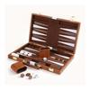Large Backgammon Set for Adults Classic Board Game for 2 Players with PU Leather Case 38 Cm Board & 32 Backgammon Pieces Lightweight Design for