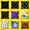 Dog Footprints Puppy Paw Print  Throw Pillow Case For 50x50cm 30x30cm 55x55cm 45x45cm 40x40cm Square Bed Pillowcase Cover