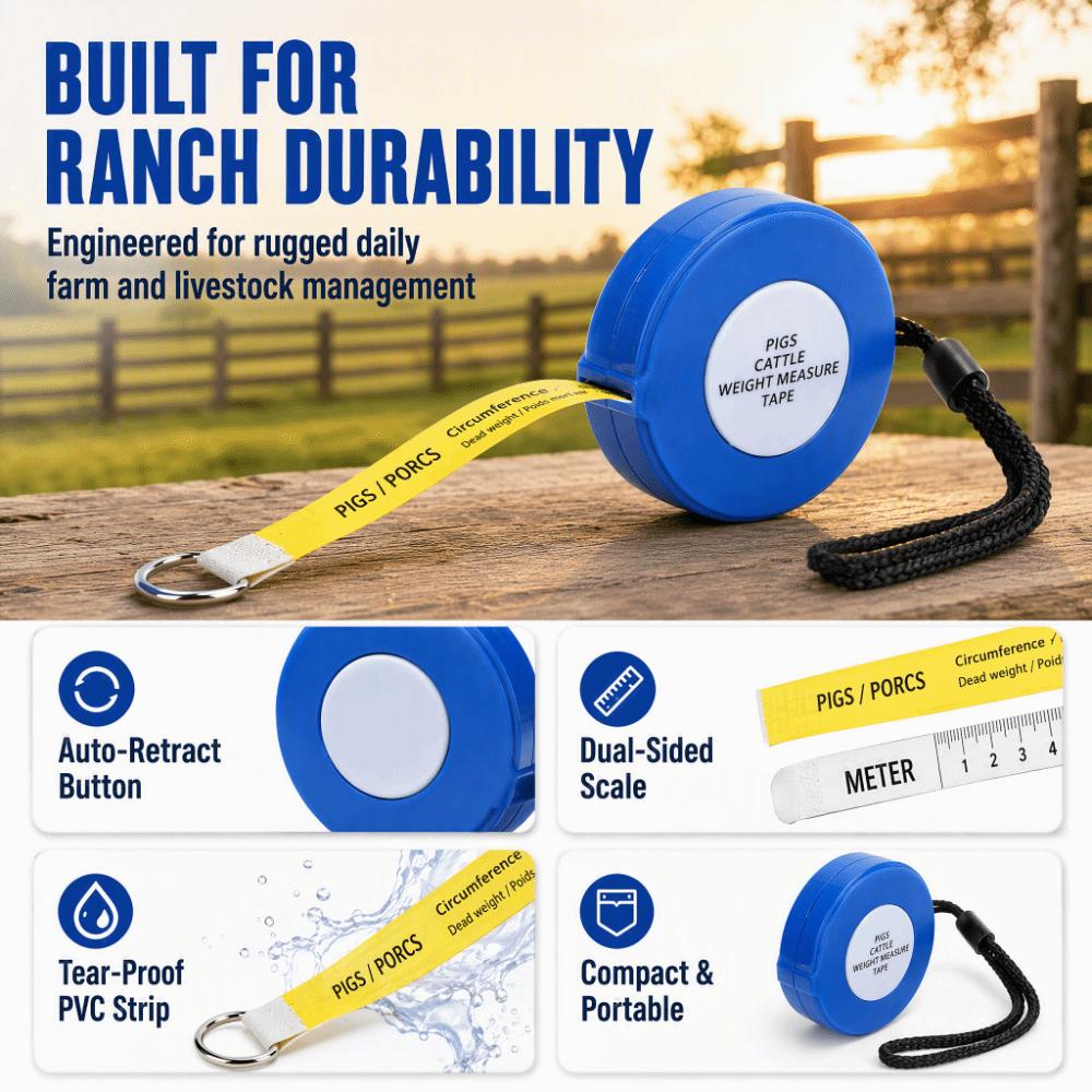 PVC Retractable Measuring Tape ABS Farm Weight Measuring Tool  Livestock Management