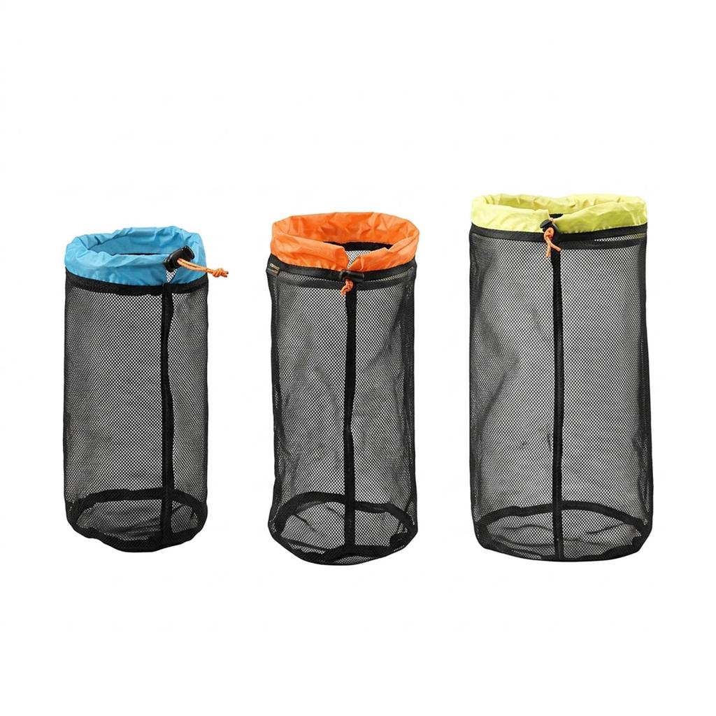 Mesh Bags Lightweight Mesh Stuff Sack Drawstring Storage Bags Compression Pouches for Camping, Hiking, Laundry & Grocery
