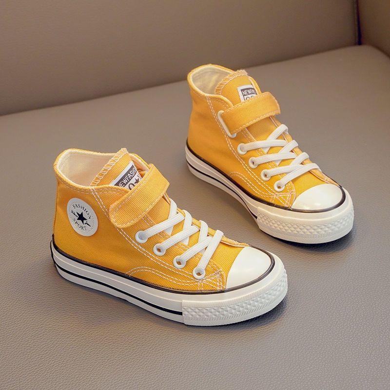 Children's canvas shoes girls high-top board shoes boys little white shoes autumn and winter baby winter shoes
