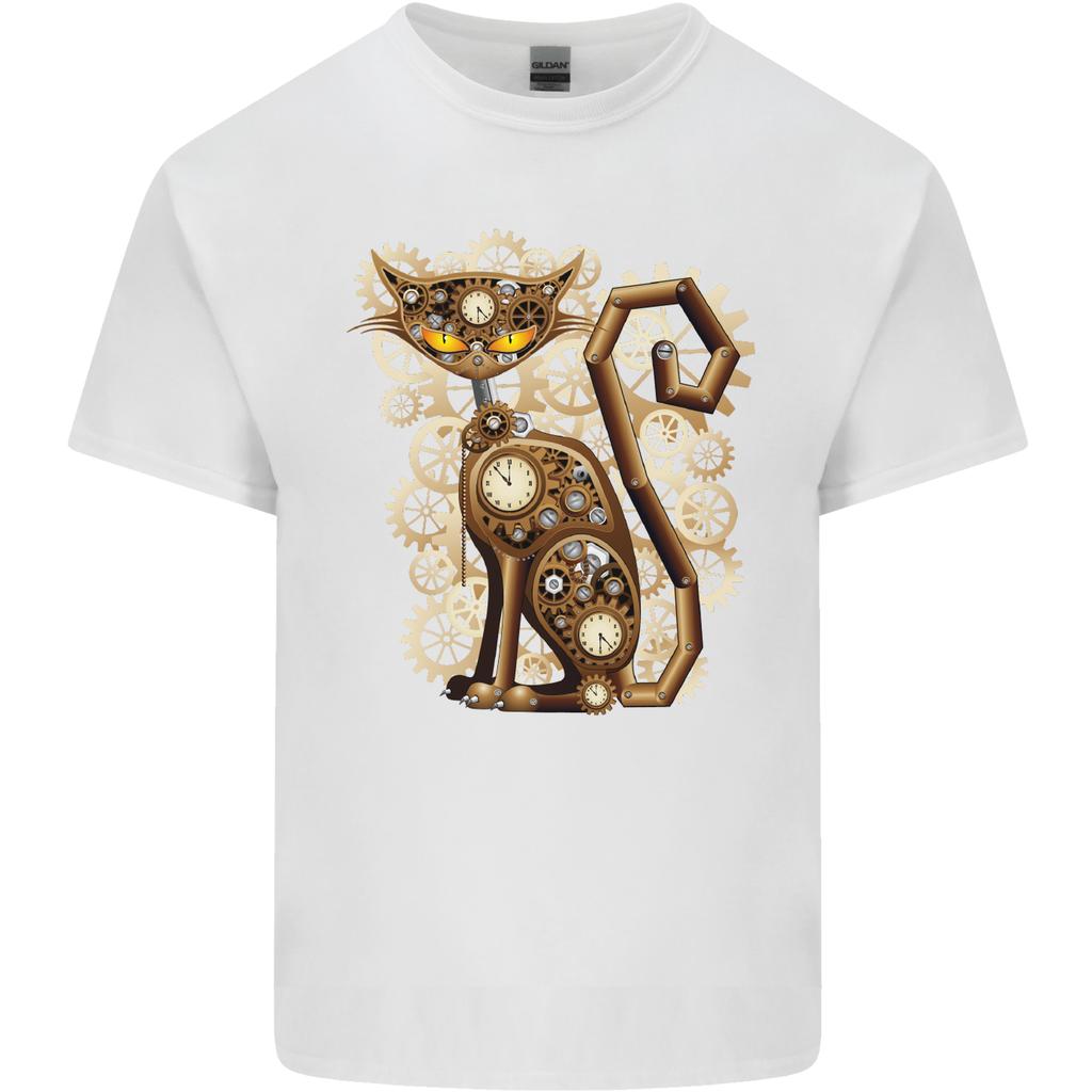 Steampunk Cat Unisexs Light Cotton TShirt