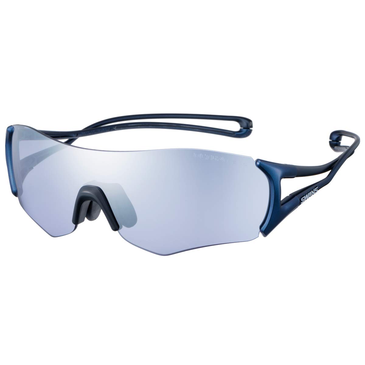 

Made in Japan Sports Sunglasses EIGHT8 Marathon Running Track and Field Golf MEBL Metallic Blue Silver Mirror x ULTRA Ice Blue [SWANS] E-NOX EN8-0714