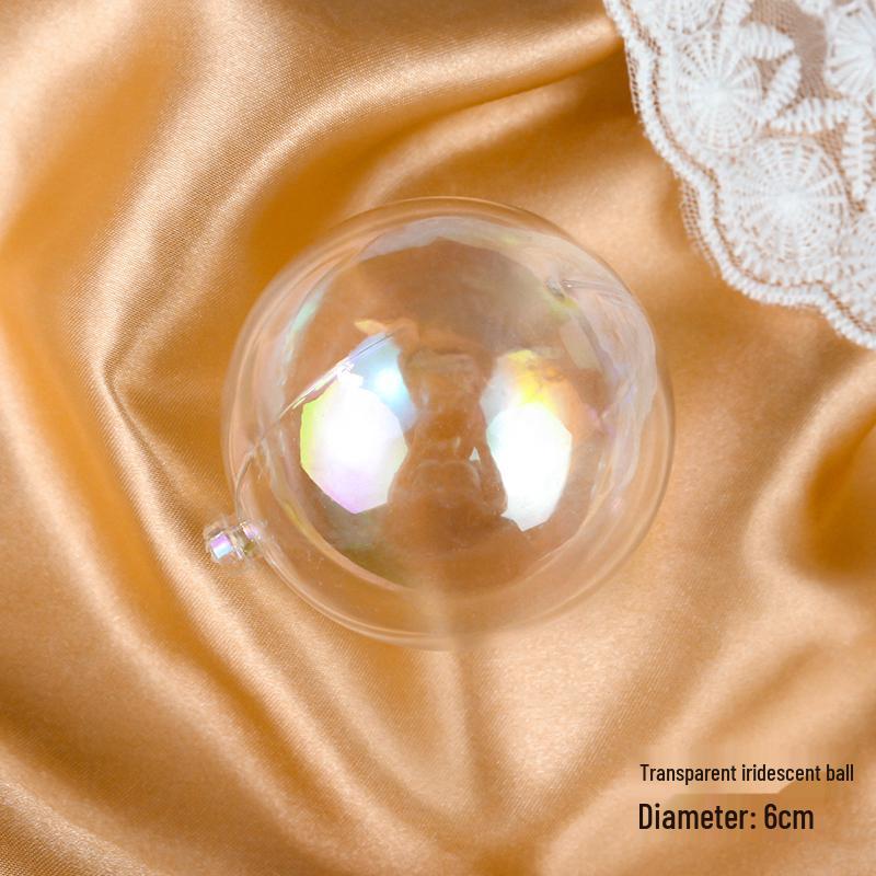 50 Iridescent Bubble Ball Cake Decorations - Colorful and Transparent Birthday Ornaments
