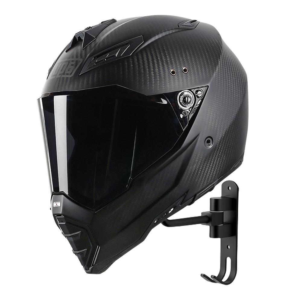 Helmet Hanger Display Holder Wall-Mounted 180-Degree Rotation Bicycle Helmet Rack with Double Hook for Jack Safety Helmet Caps