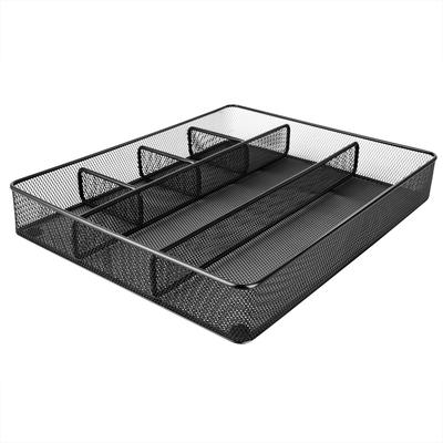 Amazon Basics Drawer Dividers, Storage Organizer with Dividers, Mesh, Black, 15cm X 6cm X 30cm
