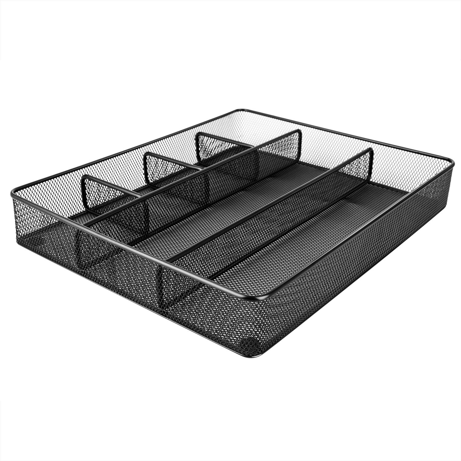 

Amazon Basics Drawer Dividers, Storage Organizer with Dividers, Mesh, Black, 15cm x 6cm x 30cm