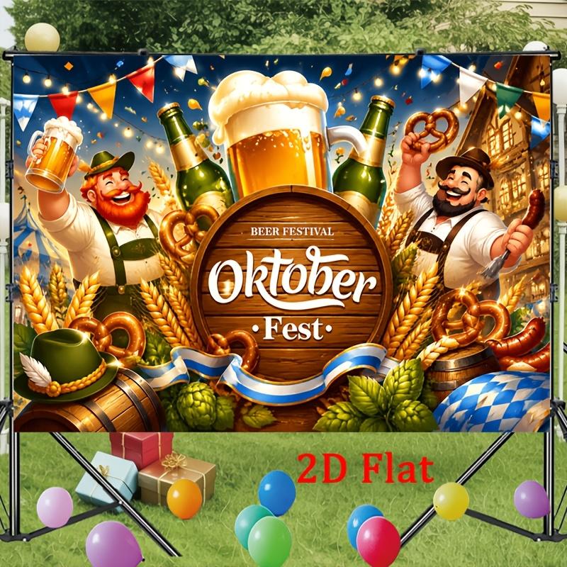 [2D flaches Partybanner] 1 Stück ein lebhaftes Holzfassschild im bayerischen Stil