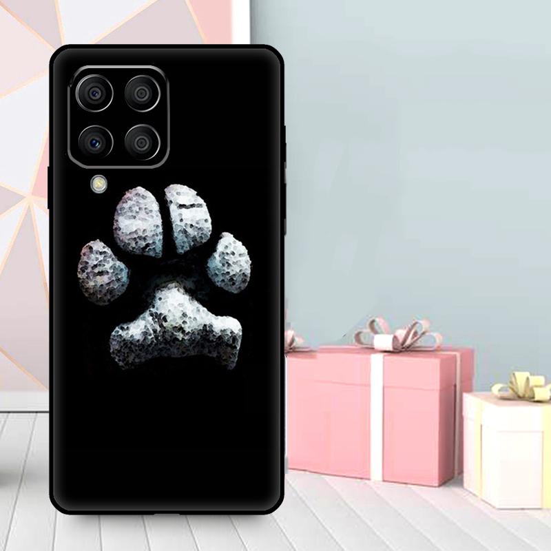 Animal Dog Paw Prints Case For Samsung Galaxy M35 M56 M12 M06 M32 M52 M55 M15 M11 M13 M14 M16 M36 M31 M53 M34 M54