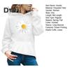 Autumn Spring Hoodie with Big Front Pocket Flower Printing Long Sleeve with Elastic Cuffs Pullover Thic Hooded Sweatshirt Daily Wear Sport Top