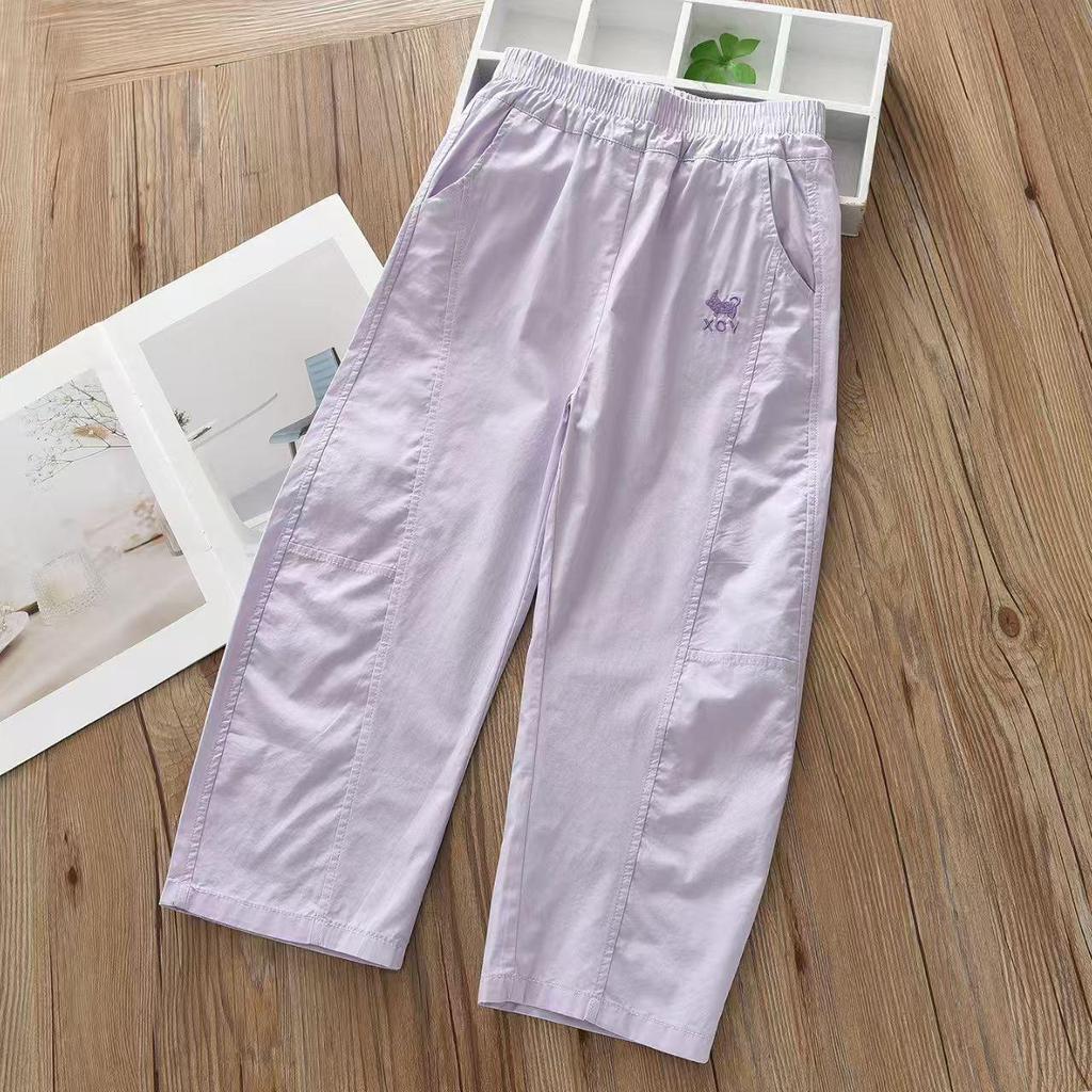 2026 Summer Girls' Korean Style Cotton Sports Casual Anti-Mosquito Pants