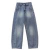 Años 90 Azul High Street Jeans Sueltos Mujer Estilo Americano Lavado Vintage Pantalones Anchos Básicos Simples Casuales Moda Pantalones Holgados