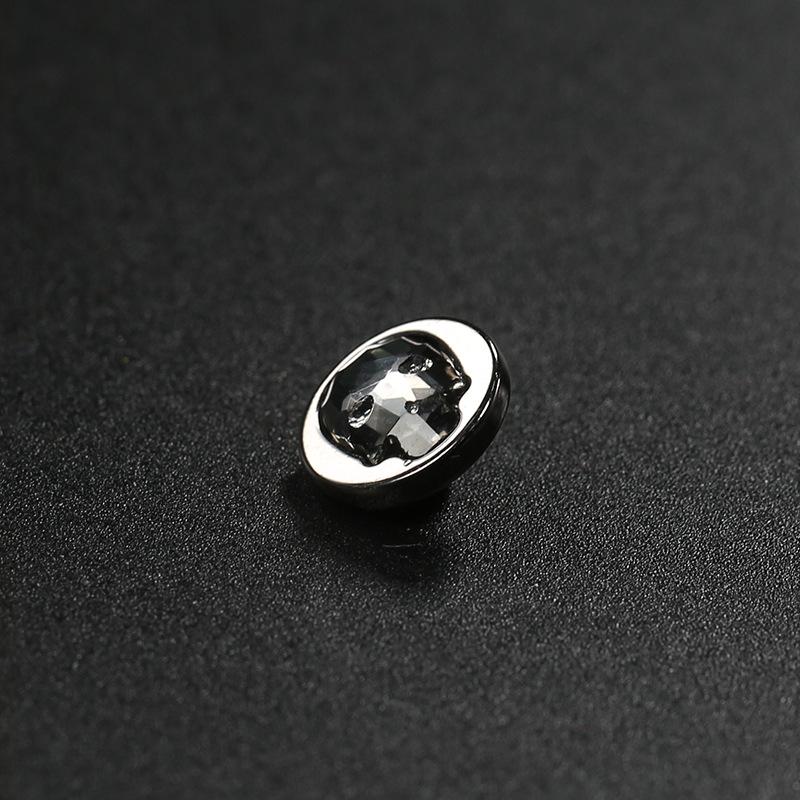 

10 шт. Алмазные хрустальные стеклянные алмазные пуговицы мужские и женские рубашки кардиган металлические пуговицы высококачественные череп черные маленькие пуговицы 2 #black [3 pcs]