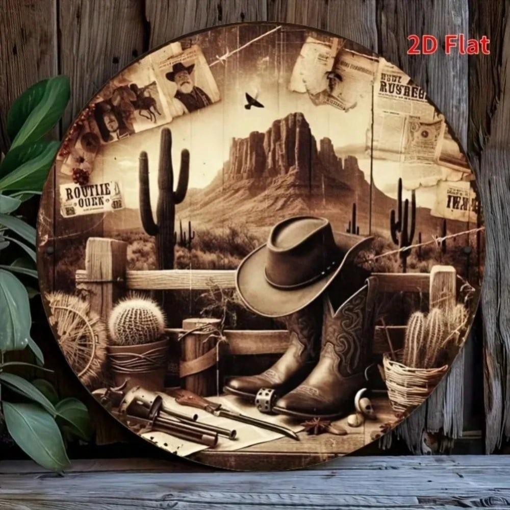 Metal Tin Sign Western Cowboy Wall Art Home Decor Vintage Kitchen Bar