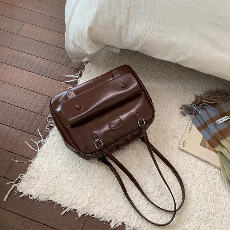 College style student class foreign style leather casual versatile shoulder portable 2025 autumn and winter women's backpack bag