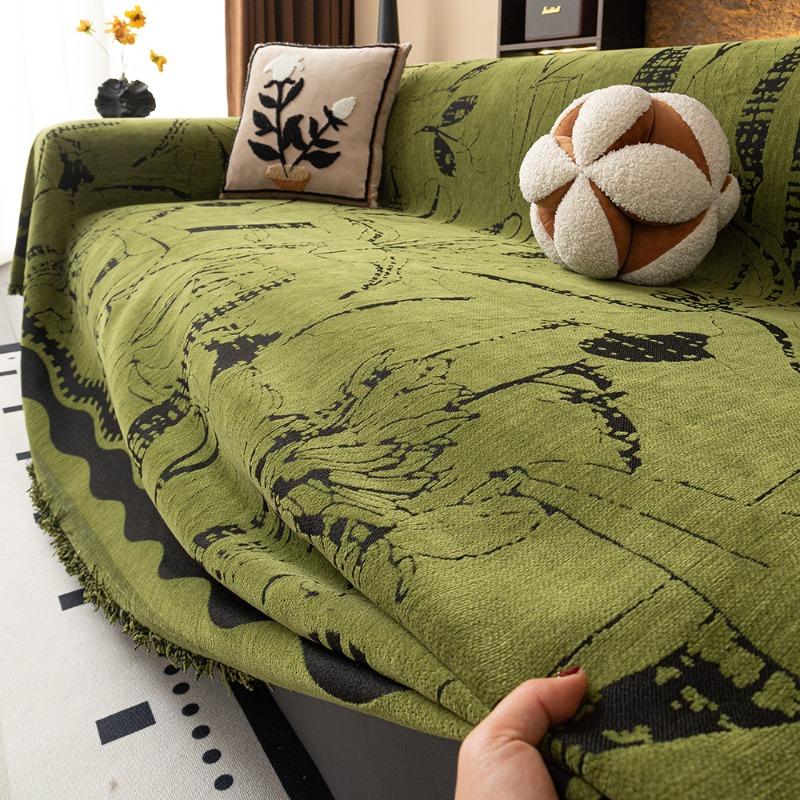 Four-season universal sofa cloth, cat-proof sofa cover, one-piece sofa towel, Nordic wind chenille sofa cover