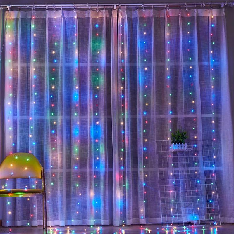 3M LED Curtain Lights USB Window Curtain Waterfall Fairy Light for Home Room Bedroom Christmas Party New Year Decoration Outdoor