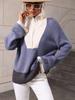 Autumn and winter pullover color matching knitting long-sleeved European and American autumn and winter knitting European and American