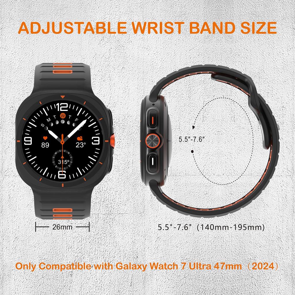 Sport Bands for Samsung Galaxy Watch Ultra 2026 Strap 47mm Accessories Smart Silicone Correa Bracelet Galaxy Watch Ultra 2025 Replacement Wristband