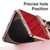 Luxury Diamond PU Leather Phone Case for Samsung Z Flip 8 7 6 5 4 Flip6 Flip7 Flip8 Ring Holder Hinge Protective Cover Women