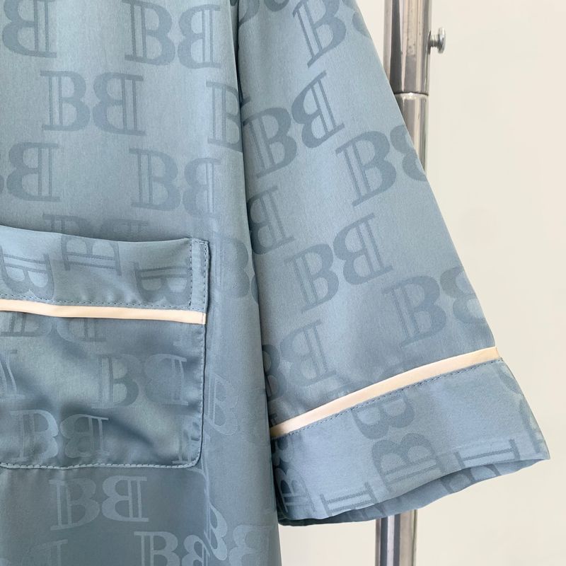 Men Jacquard Forged Pajamas Suit High-End Home Wear Men's Silk Texture Short Sleeve Shorts Pajamas Men
